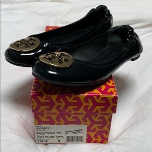 Tory Burch Kids Reva Ballerina Flat (Girls Size 3)